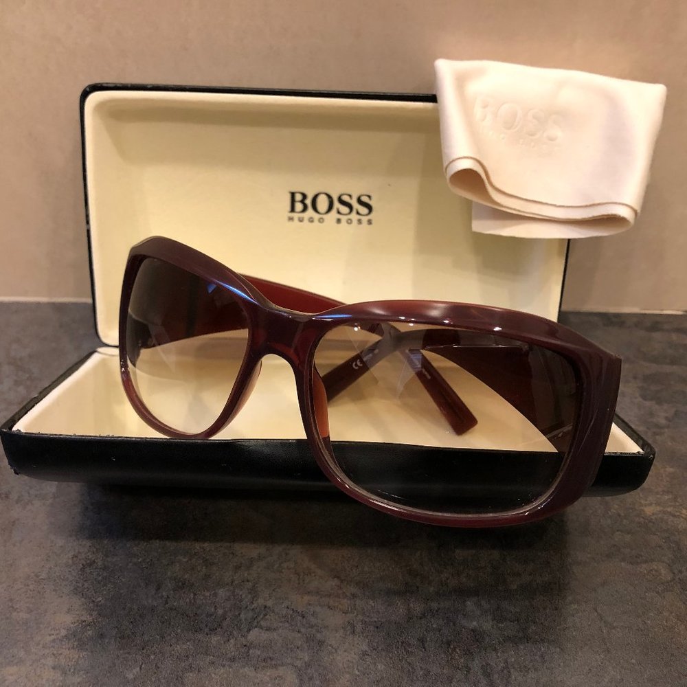 Hugo Boss burgundy sunglasses